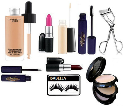 

ISABELLA Eyelashes, Padma Eyeliner,Mascara & Eyelashes Curler,Matte Lipstick Set Of 2,Compact,Mineralize Concealer With Studio Waterweight Foundation(Set of 9)