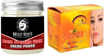 

Pink Root Orange Bleach 250gm WITH Mister Beard Hair Styling Wax Creme Power 100gm(Set of 2)