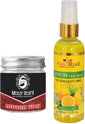 

Pink Root Lemon Face Wash 100ml WITH Mister Beard Mooch Wax 100gm(Set of 2)