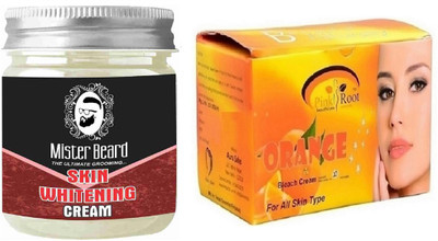 

Pink Root Orange Bleach 250gm WITH Mister Beard Skin Whitening Cream 100gm(Set of 2)