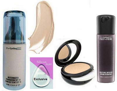 

Exclusive Silicon Puff & Mac Matchmaster Foundation & Mac Compact & Mac Serum(Set of 4)