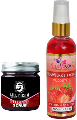 

Pink Root Strawberry Face Wash 100ml WITH Mister Beard Activated Coffee Scrub 100gm(Set of 2)