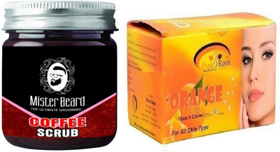 

Pink Root Orange Bleach 250gm WITH Mister Beard Activated Coffee Scrub 100gm(Set of 2)