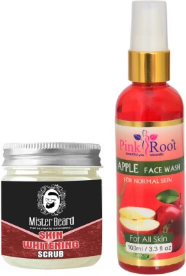 

Pink Root Apple Face Wash 100ml WITH Mister Beard Skin Whitening Scrub 100gm(Set of 2)