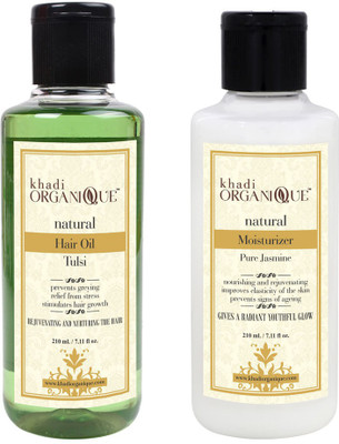 

Khadi Organique PURE JASMINE MOISTURIZER,TULSI HAIR OIL COMBO PACK 420 ML (PACK OF 2 )(Set of 2)