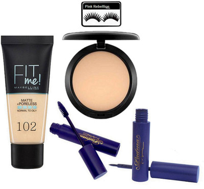 

Pink rebellion Eyelashes & Foundation & Compact & Eyeliner+Mascara(Set of 5)