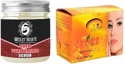 

Pink Root Orange Bleach 250gm WITH Mister Beard Skin Whitening Scrub 100gm(Set of 2)