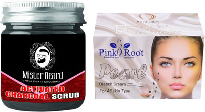 

Pink Root Pearl Bleach 250gm WITH Mister Beard Activated Charcoal Scrub 100gm(Set of 2)