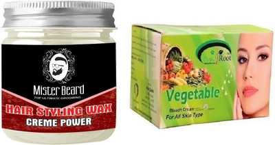

Pink Root Vegetable Bleach 250gm WITH Mister Beard Hair Styling Wax Creme Power 100gm(Set of 2)