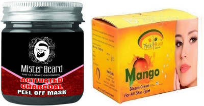 

Pink Root Mango Bleach 250gm WITH Mister Beard Activated Charcoal Peel of Mask 100gm(Set of 2)