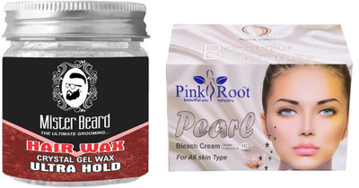 

Pink Root Pearl Bleach 250gm WITH Mister Beard Hair Wax Ultra Hold 100gm(Set of 2)