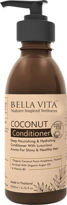 

Bella Vita Organic CocoPure Coconut Hair Conditioner with Organic Argan Oil, 200 ml for Dry & Damaged Hair | Made in Thailand | SLES & Paraben Free(200 ml)
