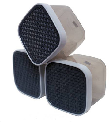 KUBER INDUSTRIES Plastic Grocery Container  - 250 ml(Pack of 3, Grey)