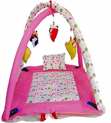 

Kids World Baby Play Gym with Mosquito Net and Pillow and Printed Attractive White Polka Dots(0 to 24 Monthes) - Exclusive Baby Play Gym With White Polka Dots Design (Cotton, Multicolor)(Multicolor)