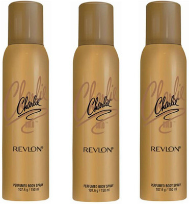

Revlon CHARLIE GOLD DEODORANT 150 ML Deodorant Spray - For Men & Women(150 ml, Pack of 3)