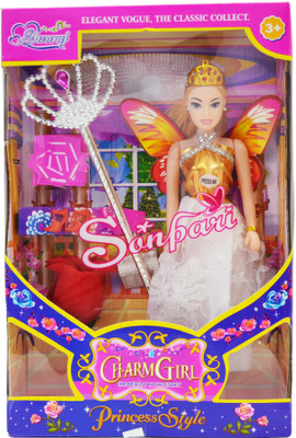 

Planet of Toys Beautiful Charm Girl Doll For Kids, Children(Gold, White)