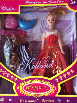 

ToyVilla Fashion Doll for Girls with 3 variety of dresses, makeup box, and Purse(Multicolor)