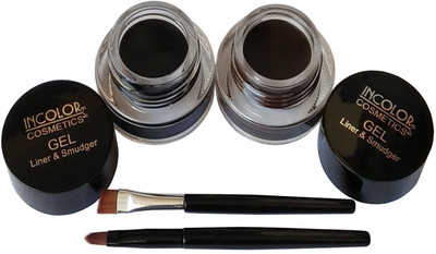 Incolor Two in one 24 hr gel eyeliner and smugder 8 g(Black, Brown)