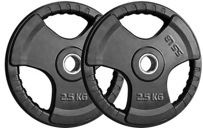 

FITSY Quad Rubber and Metal Grip Weight Plates for Home/Gym (2.5 KG x 2) Black Weight Plate(2.5 kg)