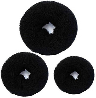 

pelo Hair Donut With Different Sizes, Salon Accessories, Hair Bun Maker, Hair Juda Accessories, Hair Styling Tool, Hair Accessories, Pack Of 1 (1-2-3 Hair Donut) Hair Accessory Set(Black)