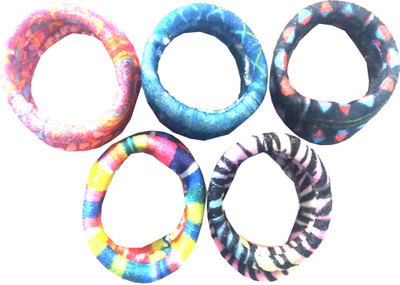 

Fashionable Multicolor Printed Soft Fabric Rubber bands For Women (Pack of 12) Rubber Band(Multicolor)