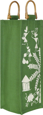 

Jute Cottage Bottle Bag(Green)