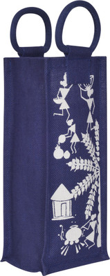 

Jute Cottage Bottle Bag(Blue)