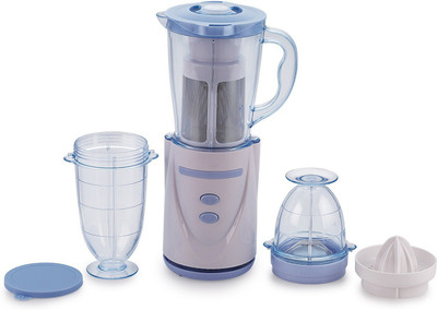 

BMS Lifestyle Nutri-Blender Pulp Extractor & Free Citrus Juicer Attachment Watt- 400 Juicer Mixer Grinder(White, Purple, 3 Jars), Purple;white