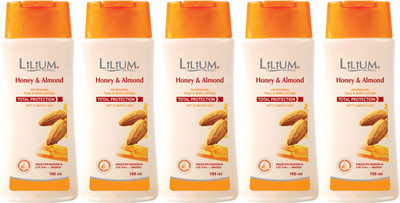 

Lilium Herbal Honey & Almond Body Lotion Pack of 5(100 ml)