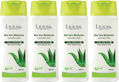 

Lilium Herbal Aloe Vera Moisturizer Body Lotion Pack of 4(100 ml)