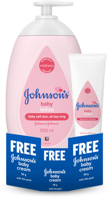 

Johnson's Baby Lotion 500ml with Baby Cream 50 ml Free(550 ml)