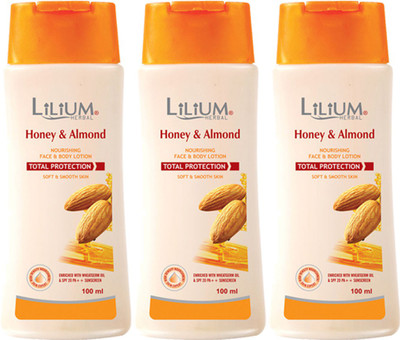 

Lilium Herbal Honey & Almond Body Lotion Pack of 3(100 ml)