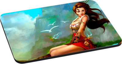 

ANNI69 Sweet and awesome Girl Sitting On Top Of the Mountain In Mini Skirt With High Quality Non Slippery base And Glossy Print Mouse Used In Laptop and Computer Best for Gamer, Graphic Designer, And Every One With Mouse Optical And Laser Mouse Pad Mouse-