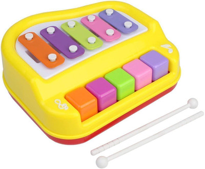 

Fun Villa Musical Xylophone and Mini Piano, Non Toxic, Non-Battery(Yellow)