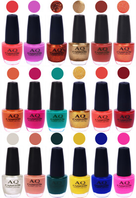 

AQ Fashion Hot Shade Gel Nail Polish Combo 963 Multicolor(Pack of 18)