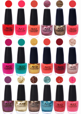 

AQ Fashion Hot Shade Gel Nail Polish Combo 989 Multicolor(Pack of 18)