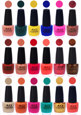 

AQ Fashion Hot Shade Gel Nail Polish Combo 1004 Multicolor(Pack of 18)