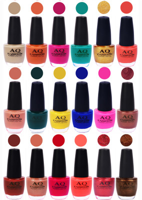 

AQ Fashion Hot Shade Gel Nail Polish Combo 1007 Multicolor(Pack of 18)