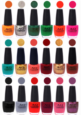 AQ Fashion Hot Shade Gel Nail Polish Combo 971 Multicolor(Pack of 18)
