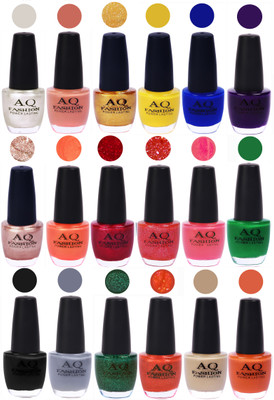 

AQ Fashion Hot Shade Gel Nail Polish Combo 968 Multicolor(Pack of 18)