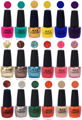 

AQ Fashion Hot Shade Gel Nail Polish Combo 967 Multicolor(Pack of 18)