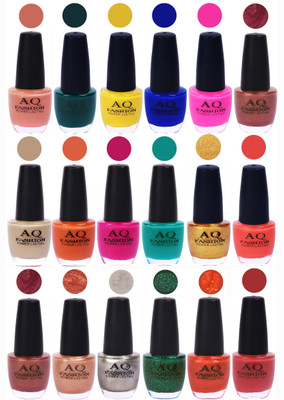 

AQ Fashion Hot Shade Gel Nail Polish Combo 1000 Multicolor(Pack of 18)