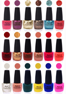 

AQ Fashion Hot Shade Gel Nail Polish Combo 982 Multicolor(Pack of 18)
