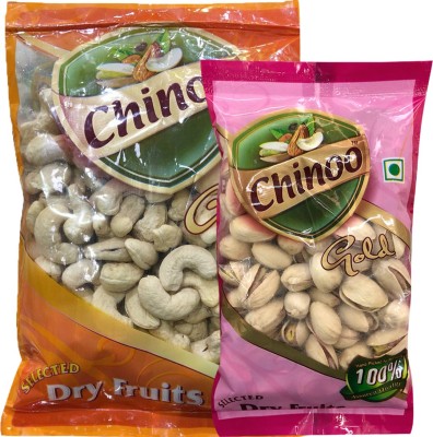 

Chinoo Jumbo W-240 Cashew 250gm & Roasted California Pista 100gm (Pack of 2) Cashews(350 g, Pouch)