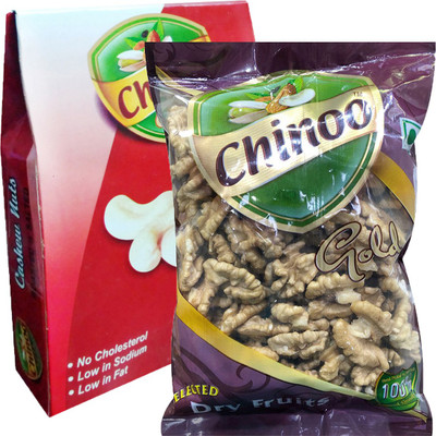 Chinoo California Walnut Giri 250gm & Premium Roasted W-240 Cashew 250gm (Pack Of 2) Walnuts(500 g, Pouch)