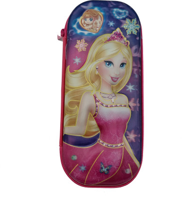 

Qzark pencil box pouch Barbie Pencil Box Art Canvas Pencil Box(Set of 1, Pink)