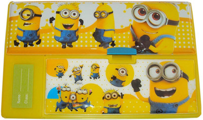 

Xeekart Minion Print Gadget Gizmo Jumbo Pencil Box with Calculator and secret boxes with Push Buttons mechanism Minion Art Plastic Pencil Box(Set of 1, Yellow)