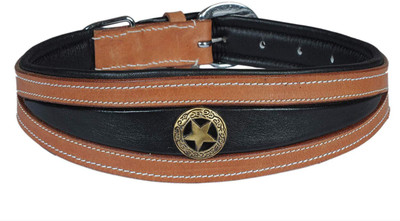 Skora Leather Padded Dog Collar & Leash- Made of Genuine Skora Luxury Leather () Combo Offer Dog Leash with Dog Leather Collar Dog Collar & Leash(, tan