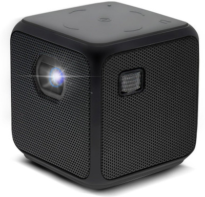 

merlin Super Mini Portable Cube DLP Projector with LED LAMP 854*480p/High Quality/Compatible with USB and Mirco USB/Rechargeable Projector 100 lm DLP Corded & Cordless Mobiles Portable Projector(Black)