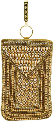 

Bagaholics Ethnic Beads & Pearl Mobile Pouch Mobile Pouch(Gold)
